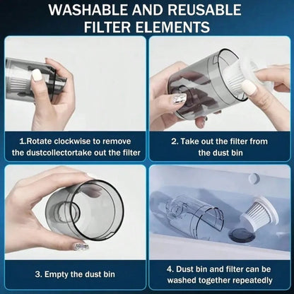 Upgraded 3-In-1 Car Vacuum Cleaner With Suction,Blowing,And Charging.This Rechargeable Cordless Mini Vacuum Features Powerful Suction.Perfect For Cleaning Your Car,Office,Or Home.Also Suitable For Out
