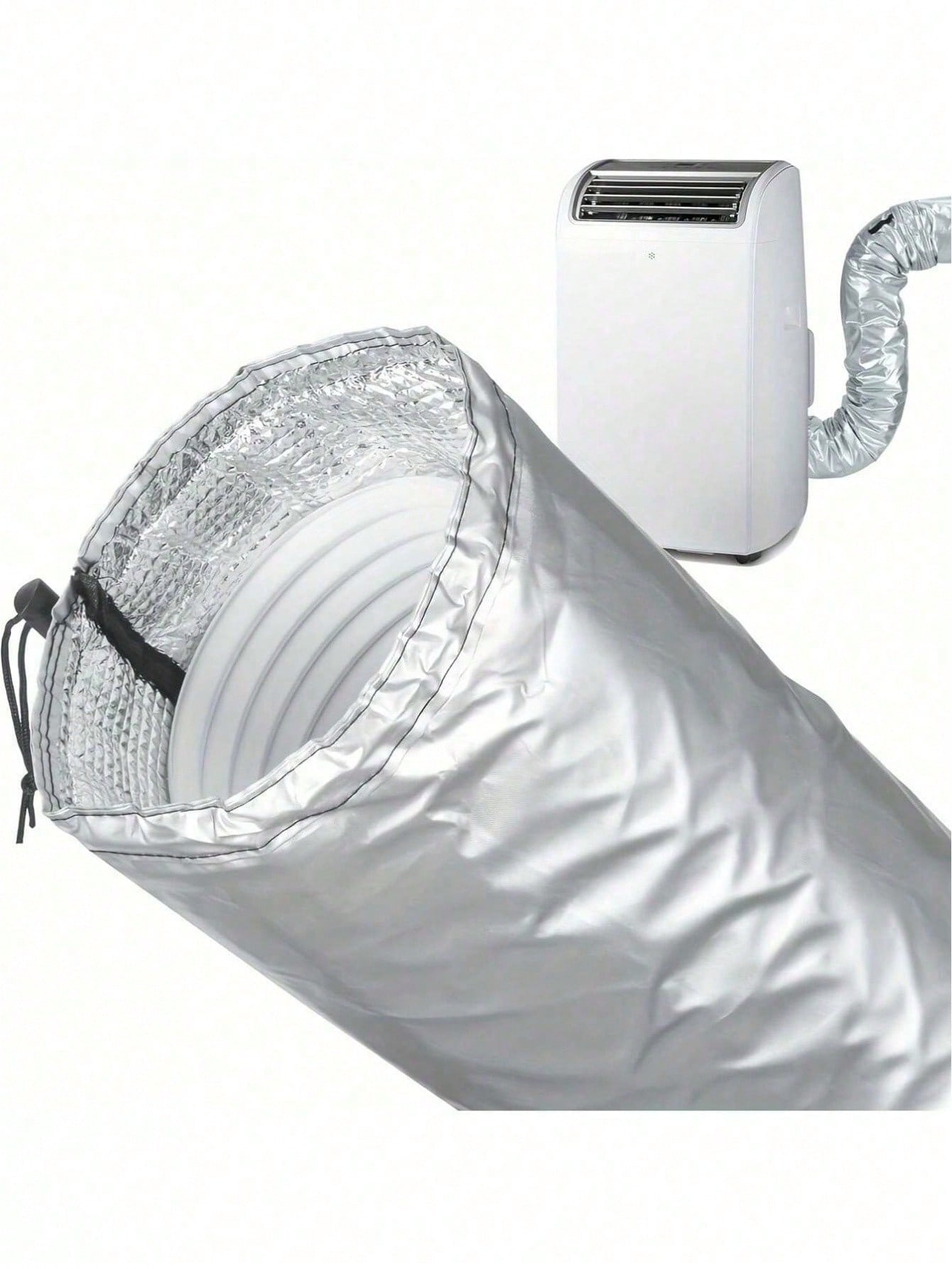 Upgraded Air Conditioner Exhaust Hose Cover- Portable, One-Click Installation, Fabric Ventilation Cover, AC Accessory, Fashionable Appearance, Flexible Design. AC Drainage Pipe Accessory, Thickened A