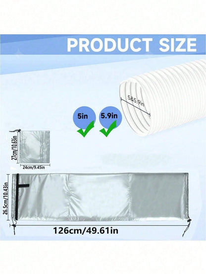 Upgraded Air Conditioner Exhaust Hose Cover- Portable, One-Click Installation, Fabric Ventilation Cover, AC Accessory, Fashionable Appearance, Flexible Design. AC Drainage Pipe Accessory, Thickened A