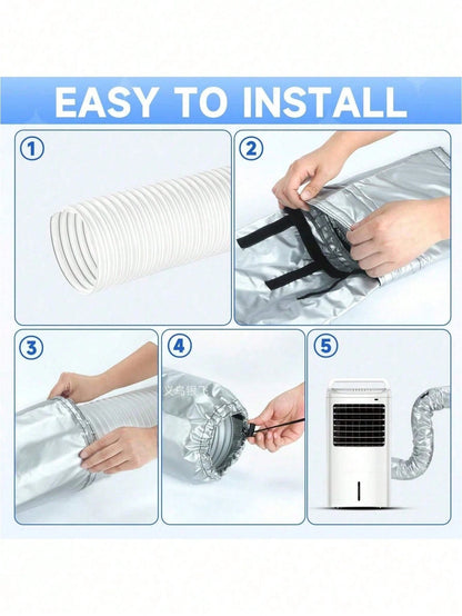 Upgraded Air Conditioner Exhaust Hose Cover- Portable, One-Click Installation, Fabric Ventilation Cover, AC Accessory, Fashionable Appearance, Flexible Design. AC Drainage Pipe Accessory, Thickened A