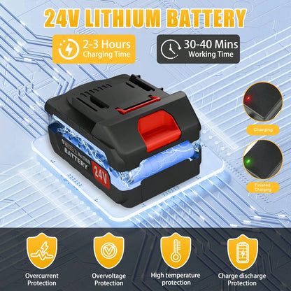 Upgraded Cordless Electric Lawn Mower- 24V 2X2.0Ah Battery-Powered, 3-In-1 Grass Trimmer/Edger/Mini Mower/Brush Cutter With 3 Types Of Blade Assemblies, Ideal For Lawns & Gardens