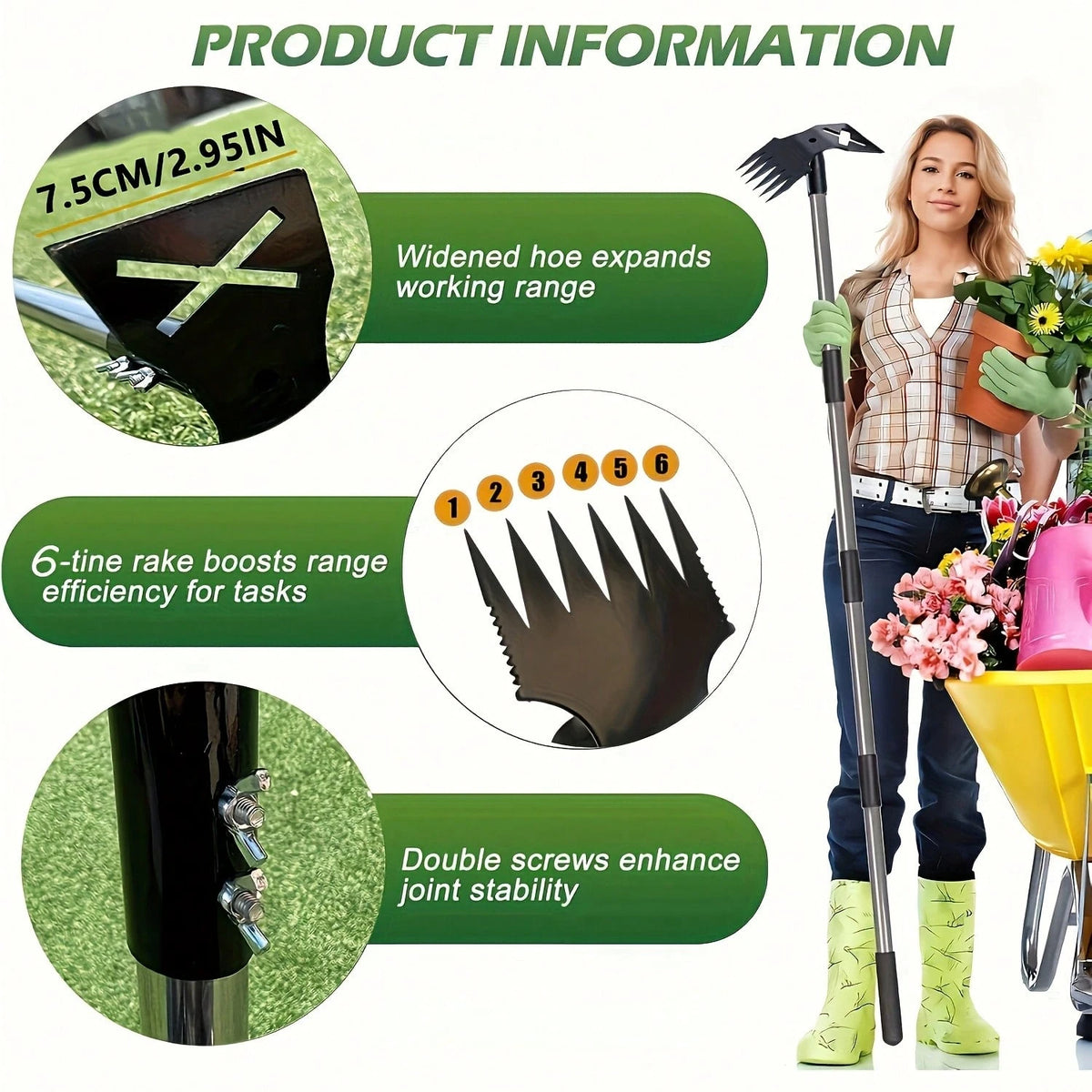 UPPVU Premium Steel Hardened Hollow Weeding Trowel-Handheld Garden Cultivator, Efficient GardenMaintenance, Rust-Resistant Durable, Suitable ForVegetable Garden, Flower Garden