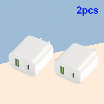 USB C Wall Charger Block, Dual Port Power Delivery Fast Type C Charging Block Plug Adapter For I Phone 15/16/Plus/Pro/Pro Max With 4FT Cable Suitable For Travel, Office, Dorm, And Home Multi-Port