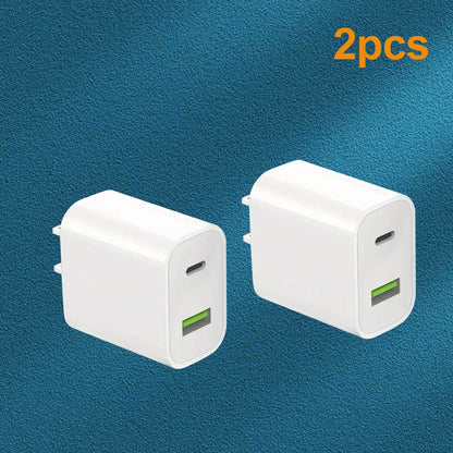 USB C Wall Charger Block, Dual Port Power Delivery Fast Type C Charging Block Plug Adapter For I Phone 15/16/Plus/Pro/Pro Max With 4FT Cable Suitable For Travel, Office, Dorm, And Home Multi-Port
