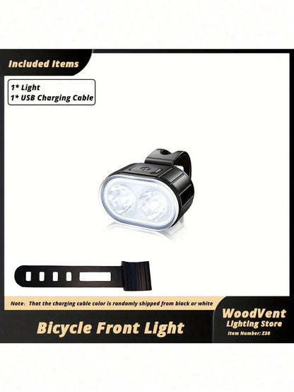 USB Rechargeable LED Light Set, Ultra Bright Front And Rear Lights, 4/6 Modes, Night Riding Lights, Safety Warning Lights, Front And Rear Illumination, Warning Flashing Cycling Gear, Handlebar Mount