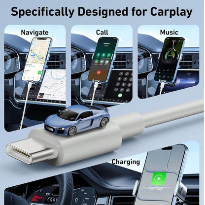 USB To USB-C Data Cable,1 Pack [3.3ft + 6.6ft + 10ft],For Car CarPlay Charging,Compatible With Apple 17 Air/16/15/Pro/Pro Max/Plus USB-A To Type-C Data Cable,Suitable For IPad Pro 12.9/11,Air 5th/4th