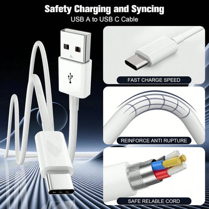 USB To USB-C Data Cable,1 Pack [3.3ft + 6.6ft + 10ft],For Car CarPlay Charging,Compatible With Apple 17 Air/16/15/Pro/Pro Max/Plus USB-A To Type-C Data Cable,Suitable For IPad Pro 12.9/11,Air 5th/4th