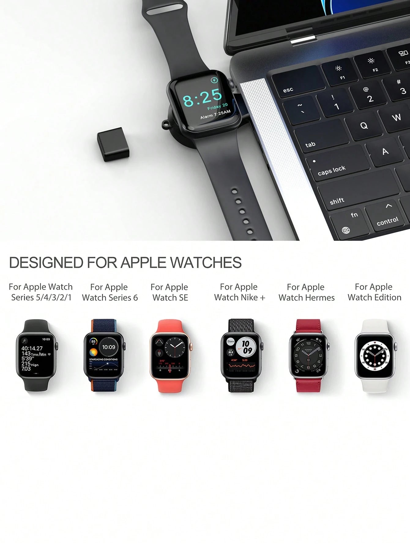 USB Wireless Charger Compatible With Apple Watch, Compatible With All Apple Watch Series Suitable For Office, Dorm, And Home Nan