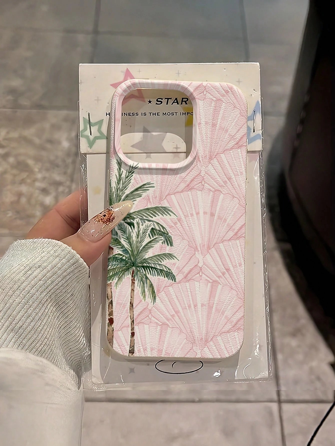 Vacation Style Fashion TPU 1pc Minimalist Pink Full-Screen Coconut Tree & Pink Shell Pattern Phone Case Soft TPU Shockproof Anti-Scratch Protective Cover Compatible With IPhone 11/12/13/14/14Plus/15/1