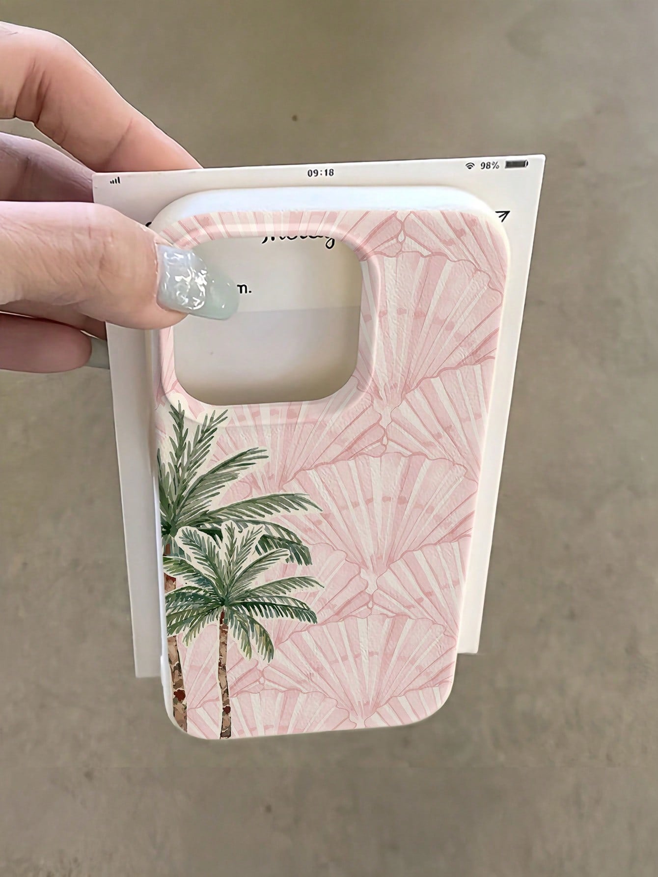 Vacation Style Fashion TPU 1pc Minimalist Pink Full-Screen Coconut Tree & Pink Shell Pattern Phone Case Soft TPU Shockproof Anti-Scratch Protective Cover Compatible With IPhone 11/12/13/14/14Plus/15/1