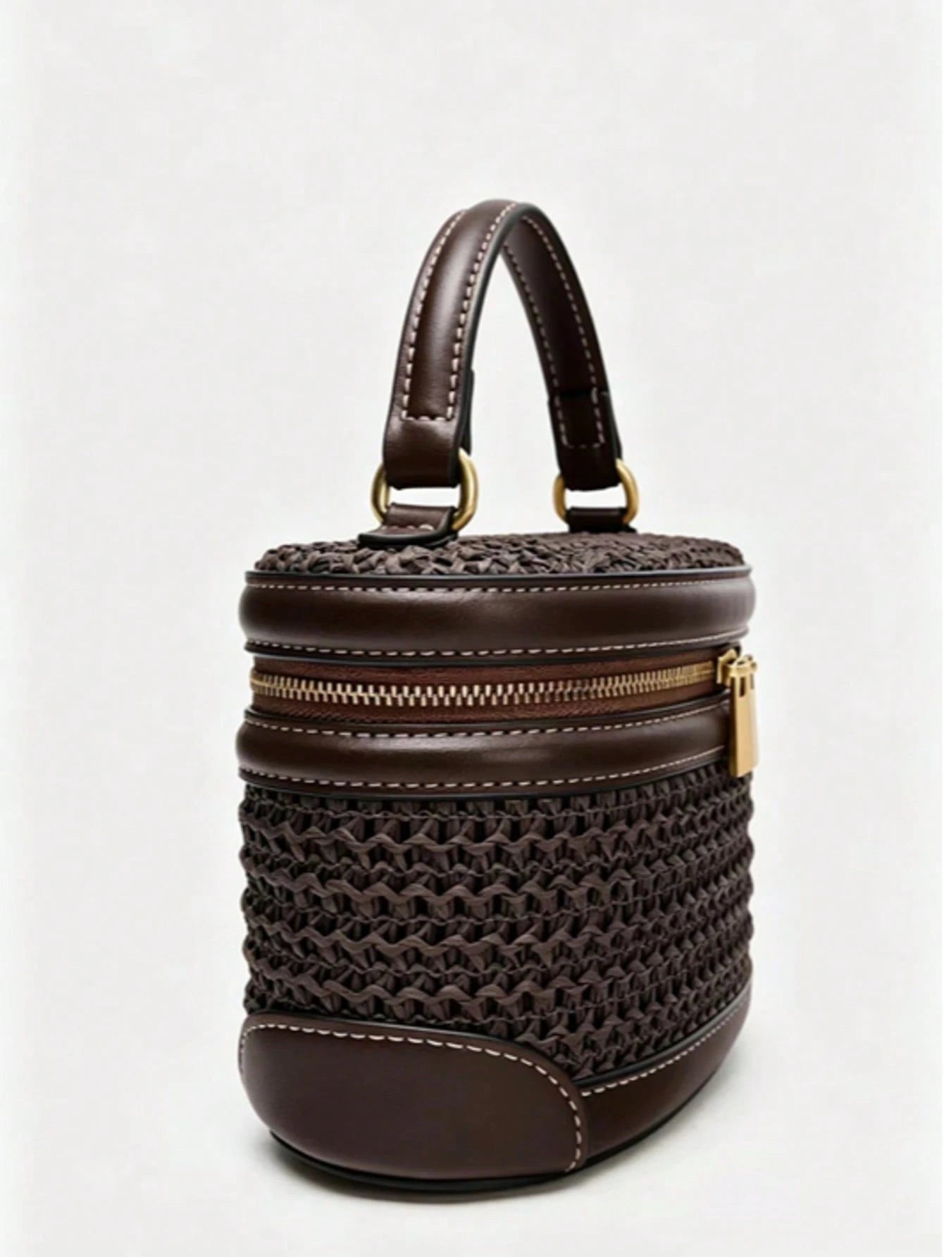 Vacation Style Woven Handbag New Fashion Straw Box Bag Shoulder Casual Pleated Chest Bag Versatile, Beach