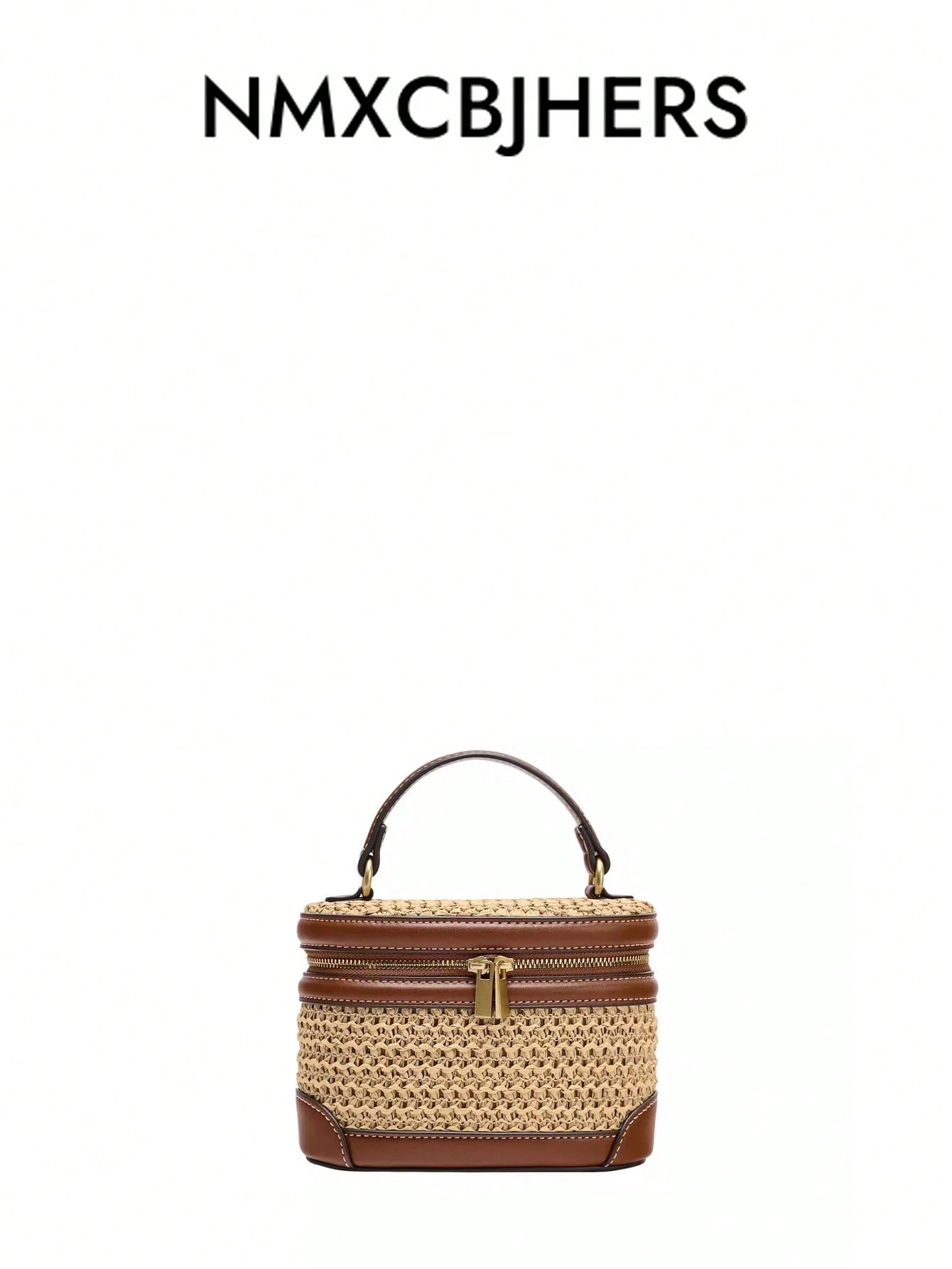 Vacation Style Woven Handbag New Fashion Straw Box Bag Shoulder Casual Pleated Chest Bag Versatile, Beach