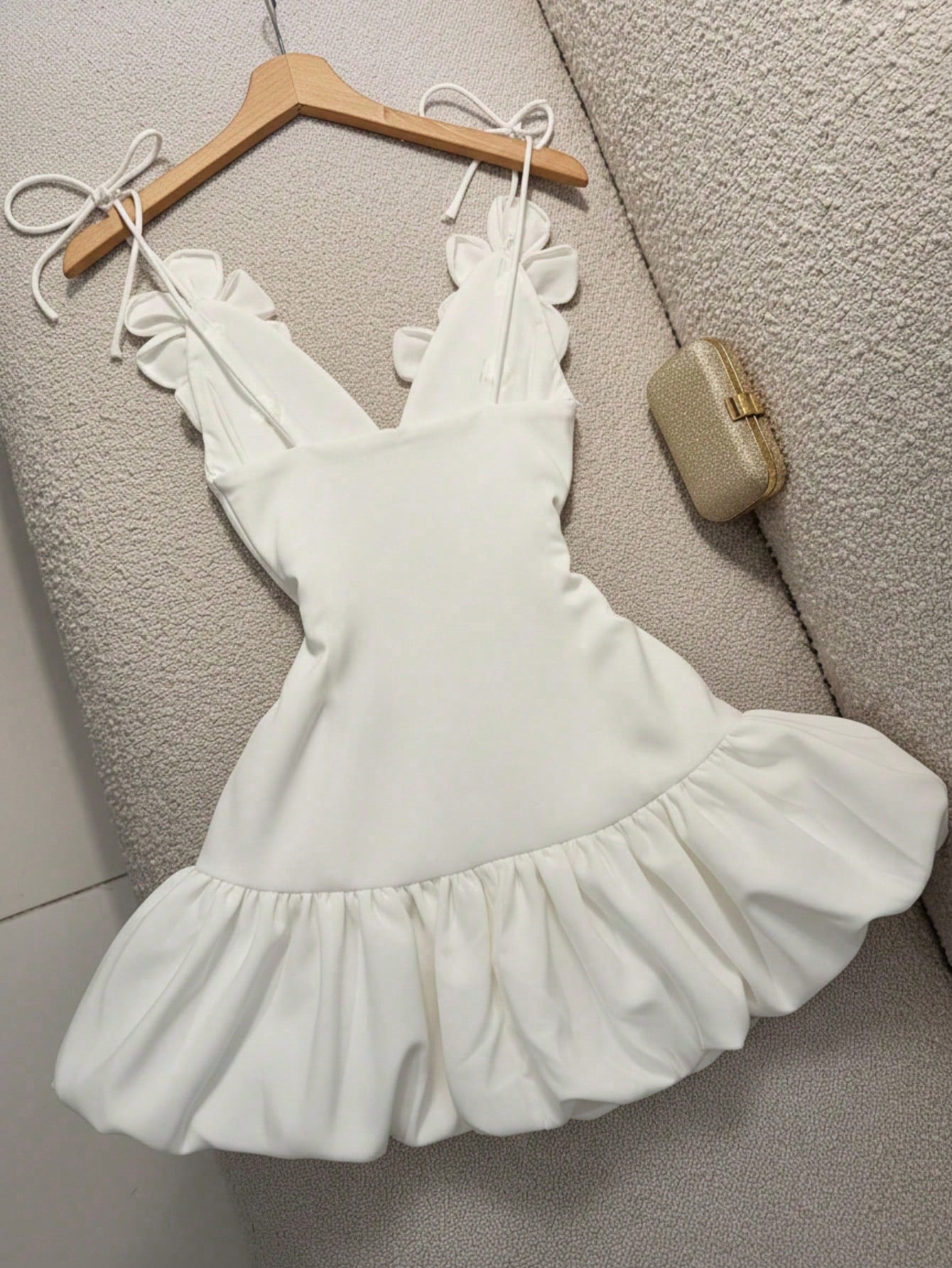 Valentine's Day Party Cocktail Dress, Puff Dress, 3D Floral Strap Mini Dress Summer Elegant
