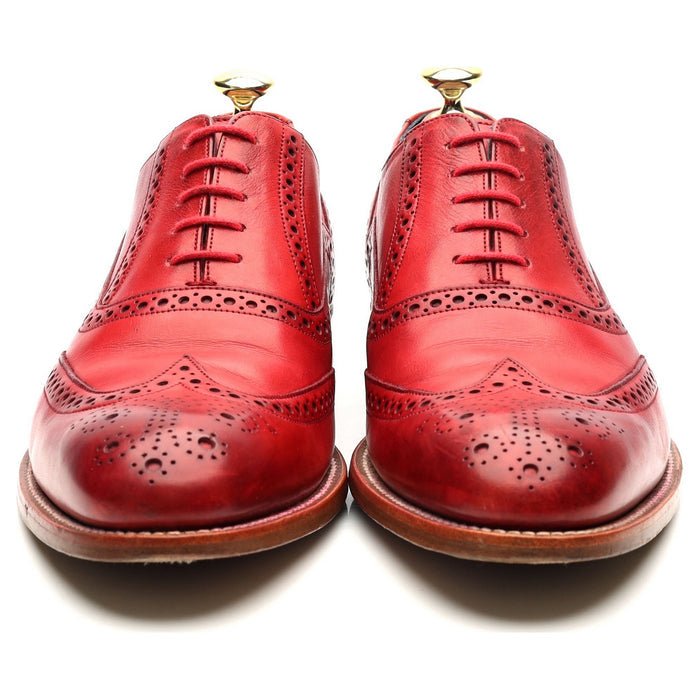 'Valiant' Red Leather Oxford Brogues UK 7.5 F