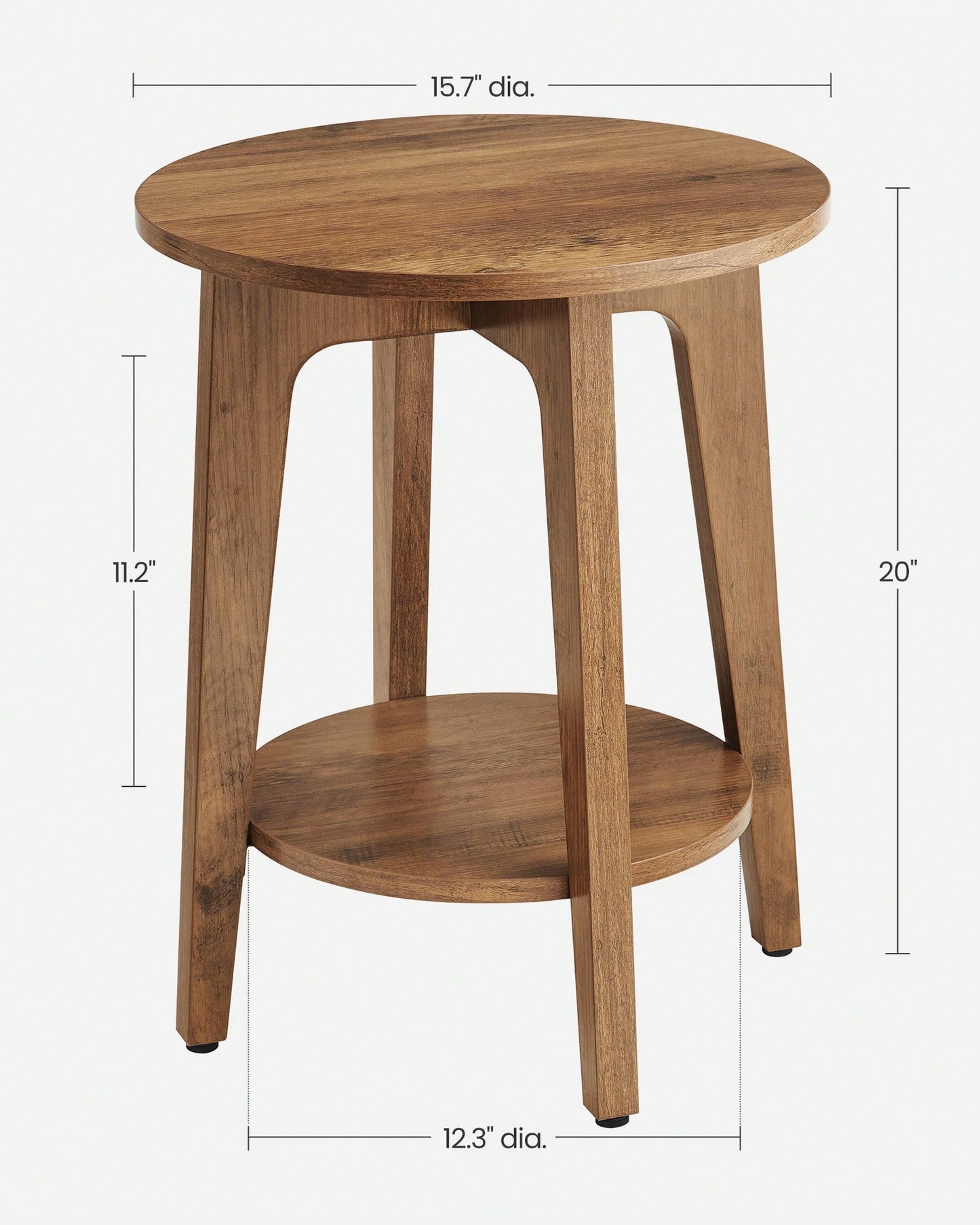 VASAGLE Side Table, Small Round End Table With Lower Shelf, Nightstand For Small Spaces, Living Room, Bedroom