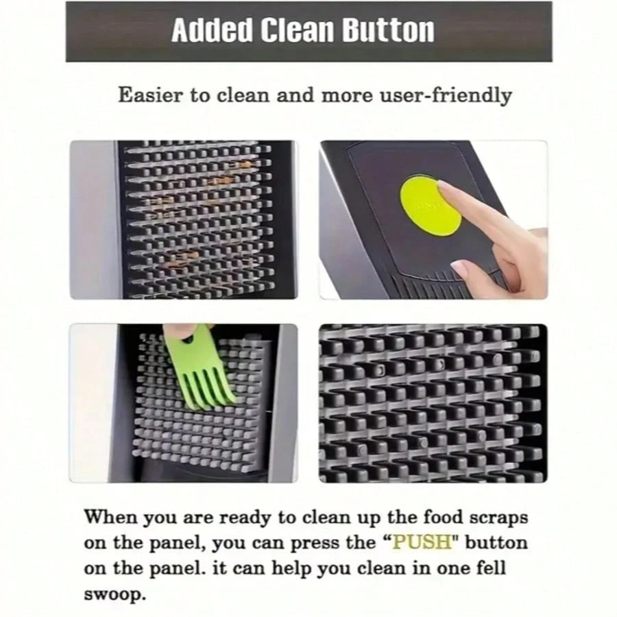 [Vegetable Slicer] 16-In-1 Vegetable Chopper, Professional Onion Chopper, Multi-Functional Food Chopper, Kitchen Vegetable Slicer And Dicer, Vegetable Chopper With 8 Blades, Carrot Chopper With Contai