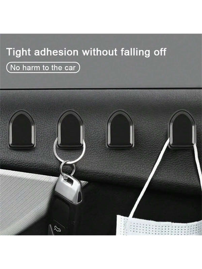 Vehicle Invisible Mini Hanging Hook, Multi-Functional Storage Hook, For Car Interior, Seat Back, Self-Adhesive Hanger For Home