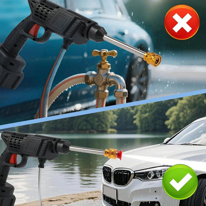 Vielspu Power Blaster Plus Pressure Washer Cordless Portable Electric High Pressure Water Spray Gun And Hose Car Washer Cleaner Tool For Balconies Windows, Exterior Walls, Floors, Fences, Gardens