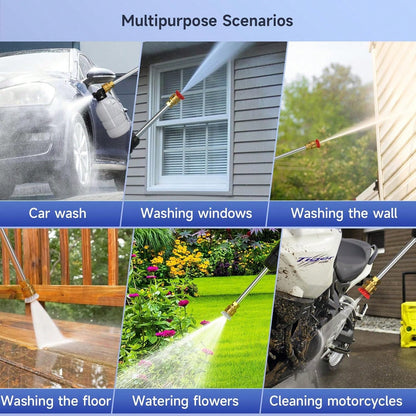 Vielspu Power Blaster Plus Pressure Washer Cordless Portable Electric High Pressure Water Spray Gun And Hose Car Washer Cleaner Tool For Balconies Windows, Exterior Walls, Floors, Fences, Gardens
