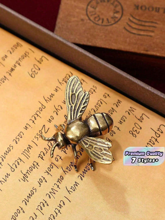 Vintage Brass Bee Statue - Decorative Bronze Insect Figurine For Home Decor, DIY Crafts,Room Decor Crafts Table Decor,Office Desk, Wall Art & Gifts - Charming Accent For Spring & Everyday Styling Birt