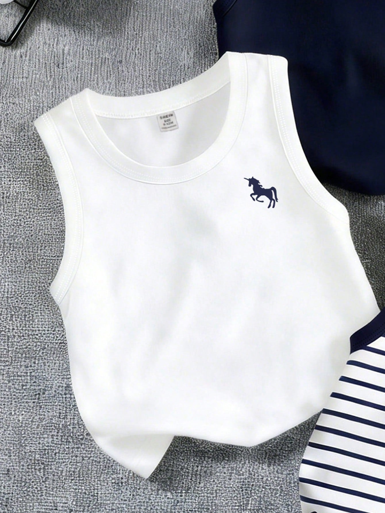 Vintaside Kids Baby Boy 4pcs/Set Classic Casual Daily Sports Comfortable White Tank Top  Suitable For Life  Vacation  School  Spring/Summer  Back To Fall