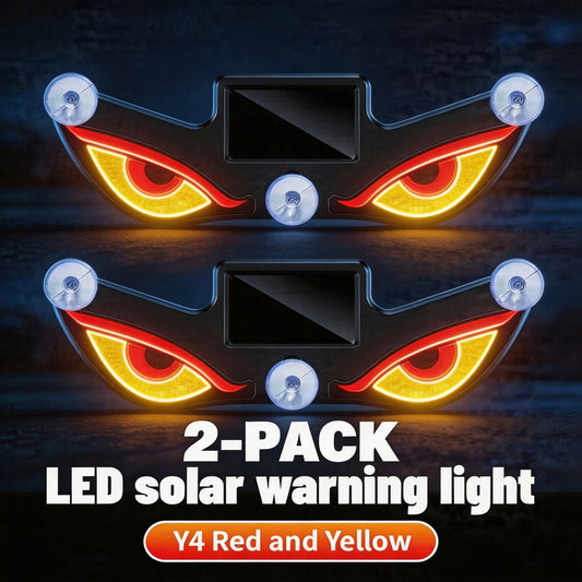✨[VIRAL]2PCS Wireless Solar-Powered LED "Devil's Eye" Triangle Window Decorative Lights For Cars-No Plug Required For Interior Ambiance,Cool Auto Decor Gift For Men Husband Dad|Made Me Buy It:Must-Hav