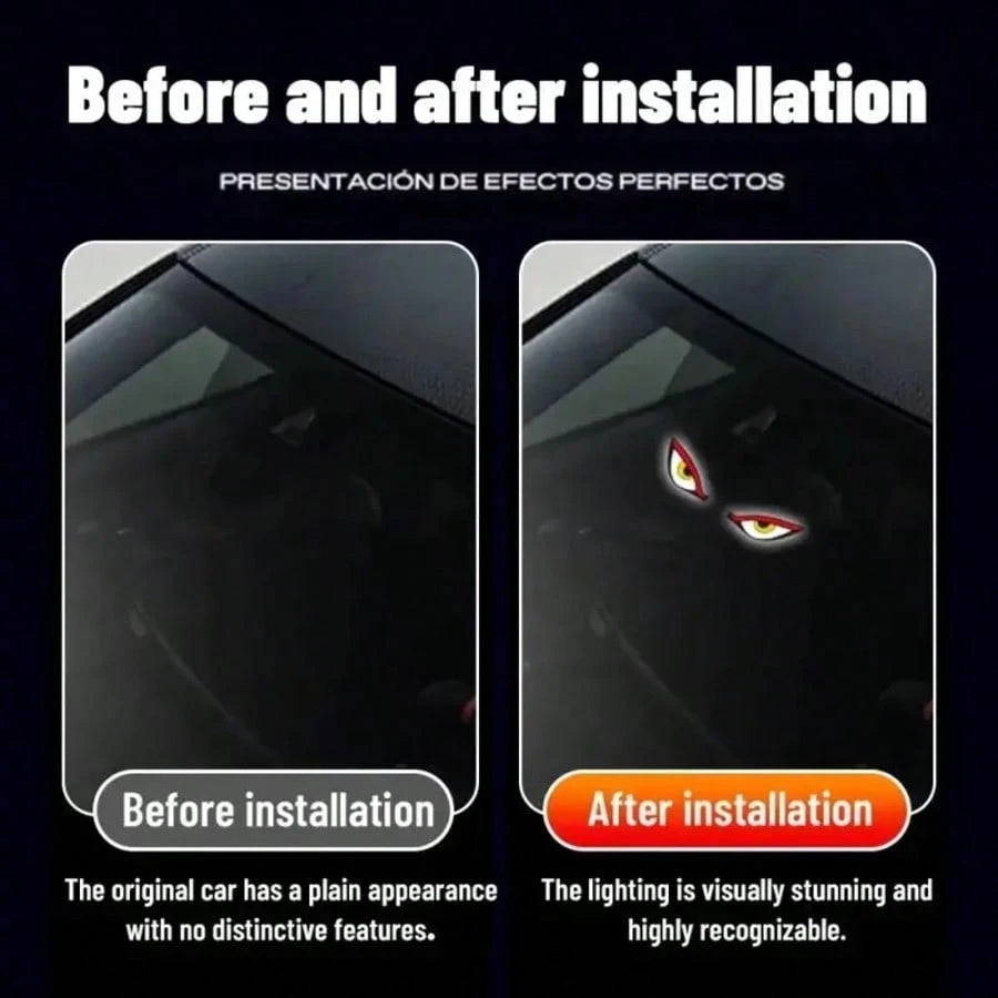✨[VIRAL]2PCS Wireless Solar-Powered LED "Devil's Eye" Triangle Window Decorative Lights For Cars-No Plug Required For Interior Ambiance,Cool Auto Decor Gift For Men Husband Dad|Made Me Buy It:Must-Hav
