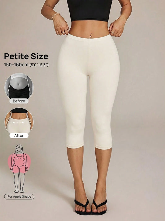 Vivamere Street Casual Athleisure Basic High Leg Capri Leggings Gym White Summer,Petite Women Workout Gym Gym Gym