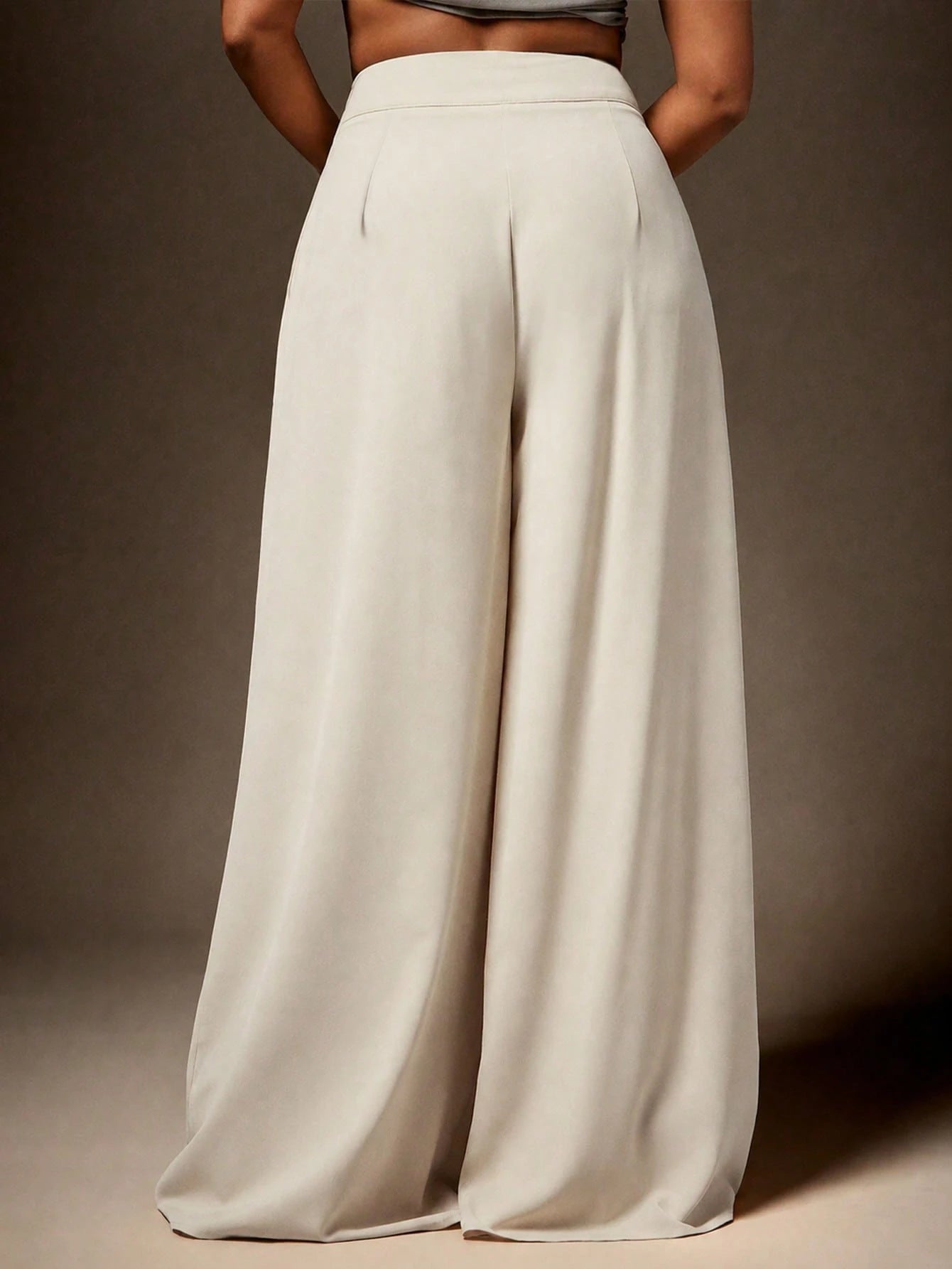 Vixey High-Waist Flowy Wide Leg Pants, Work Pants, Office Wear, Work Trousers, Casual Trousers