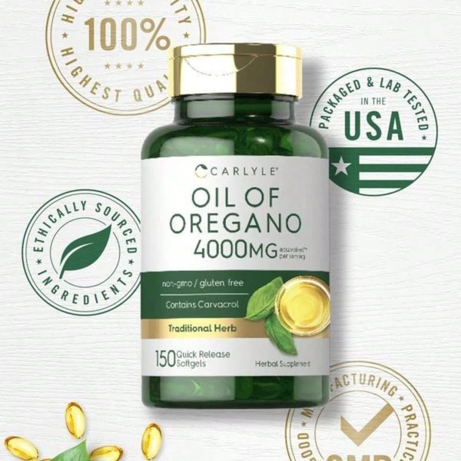 VPOAJ Carlyle Oregano Oil 4000mg Supplement| 150 Softgel Capsules| Contains Carvacrol| Non-GMO & Gluten Free Formula