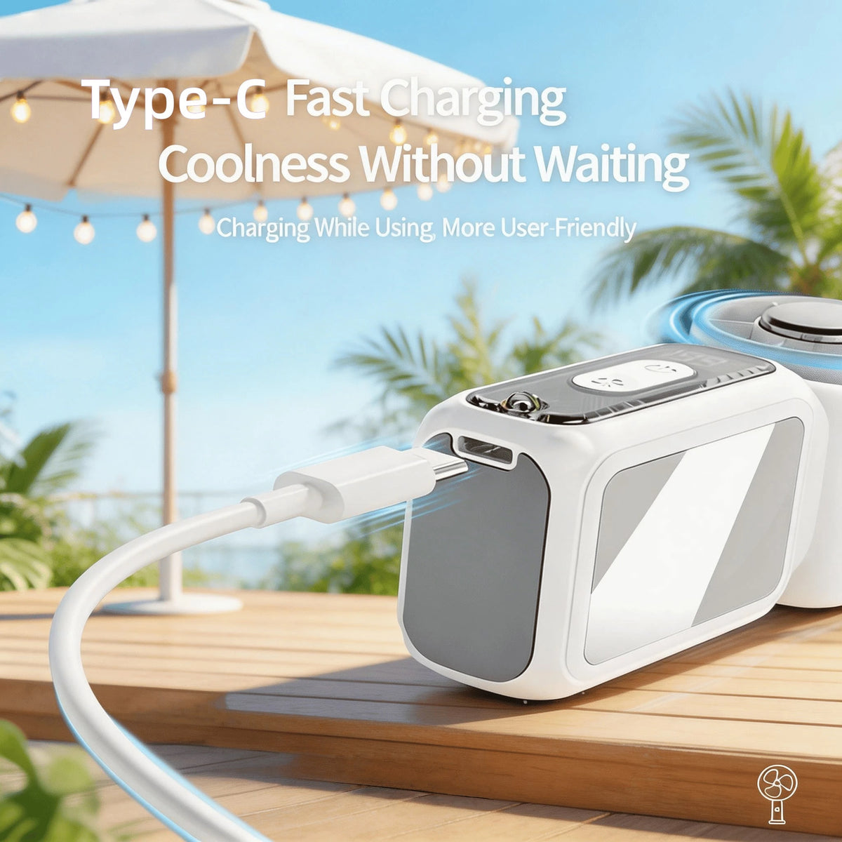 W&O 2026New Portable Fan,3-In-1 Handheld Fan, Neck Fan With A Makeup Mirror,5000mAh Battery 13H Long Lasting, 199 Adjustable Speeds, LED Flashlight & SOS Emergency Light, Type-C Rechargeable Ultra Qui