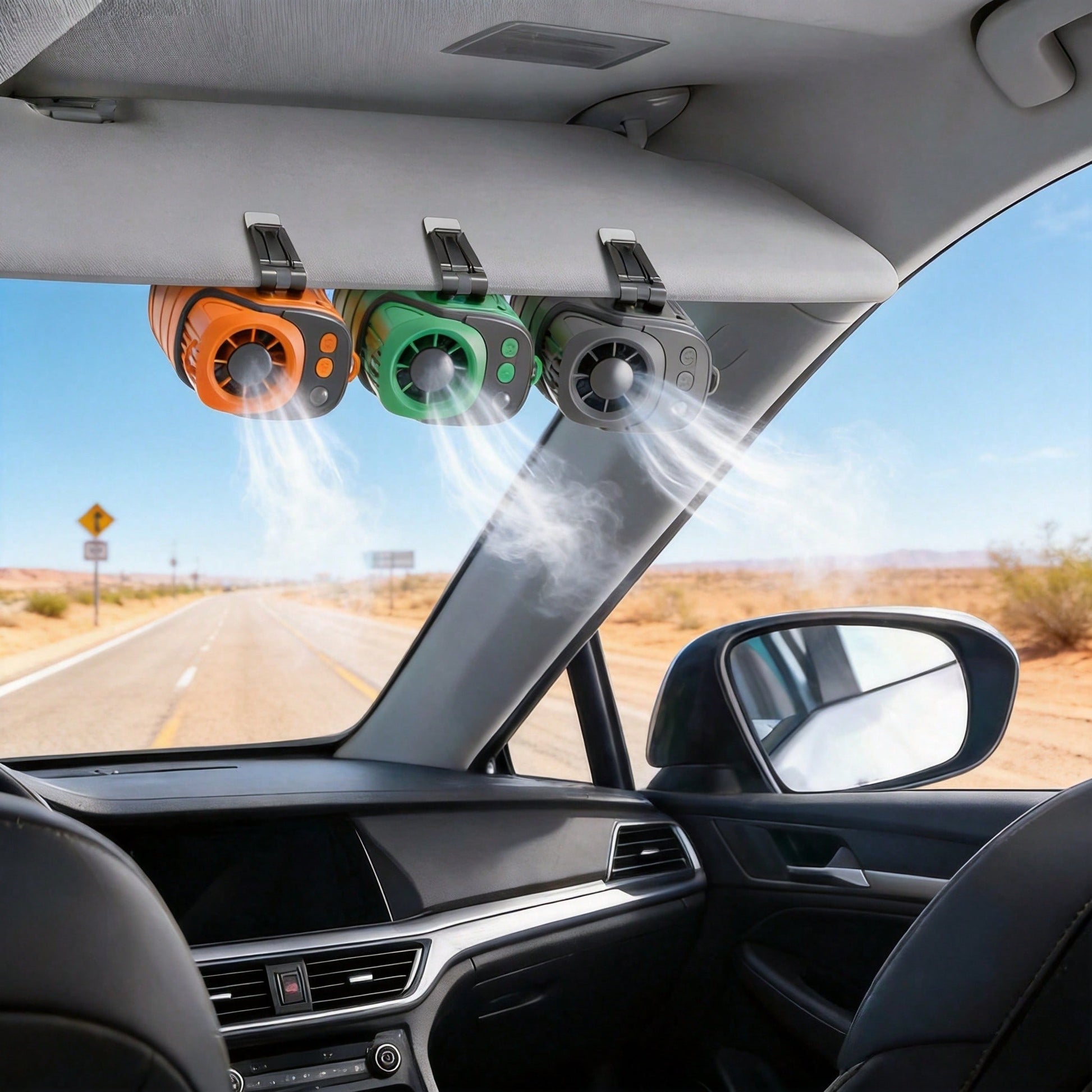 W&O Cooling Clip-On Fan- Portable Clip Fan, Car Accessories, 100-Speed Adjustable, USB Rechargeable, 16℃ Wide Clamp, 5000mAh 20Hr Battery, LED Display, Cool Tech Gadget, Cars Accessories