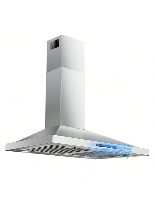 Wall Mount Range Hood 30 Inch, Ducted/Ductless Range Hood With Gesture Sensing & Touch Control, Kitchen Hood 30 Inch 450CFM, Vent Hood W/Stainless Steel Baffle Filters, 3 Speed Fan
