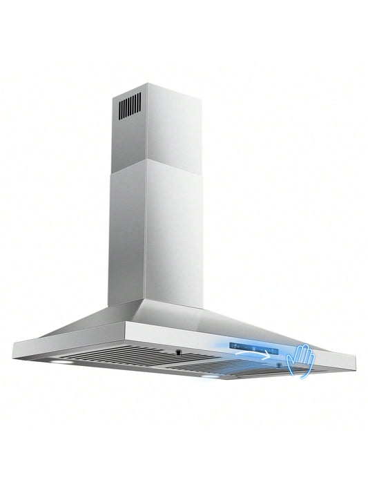 Wall Mount Range Hood 30 Inch, Ducted/Ductless Range Hood With Gesture Sensing & Touch Control, Kitchen Hood 30 Inch 450CFM, Vent Hood W/Stainless Steel Baffle Filters, 3 Speed Fan