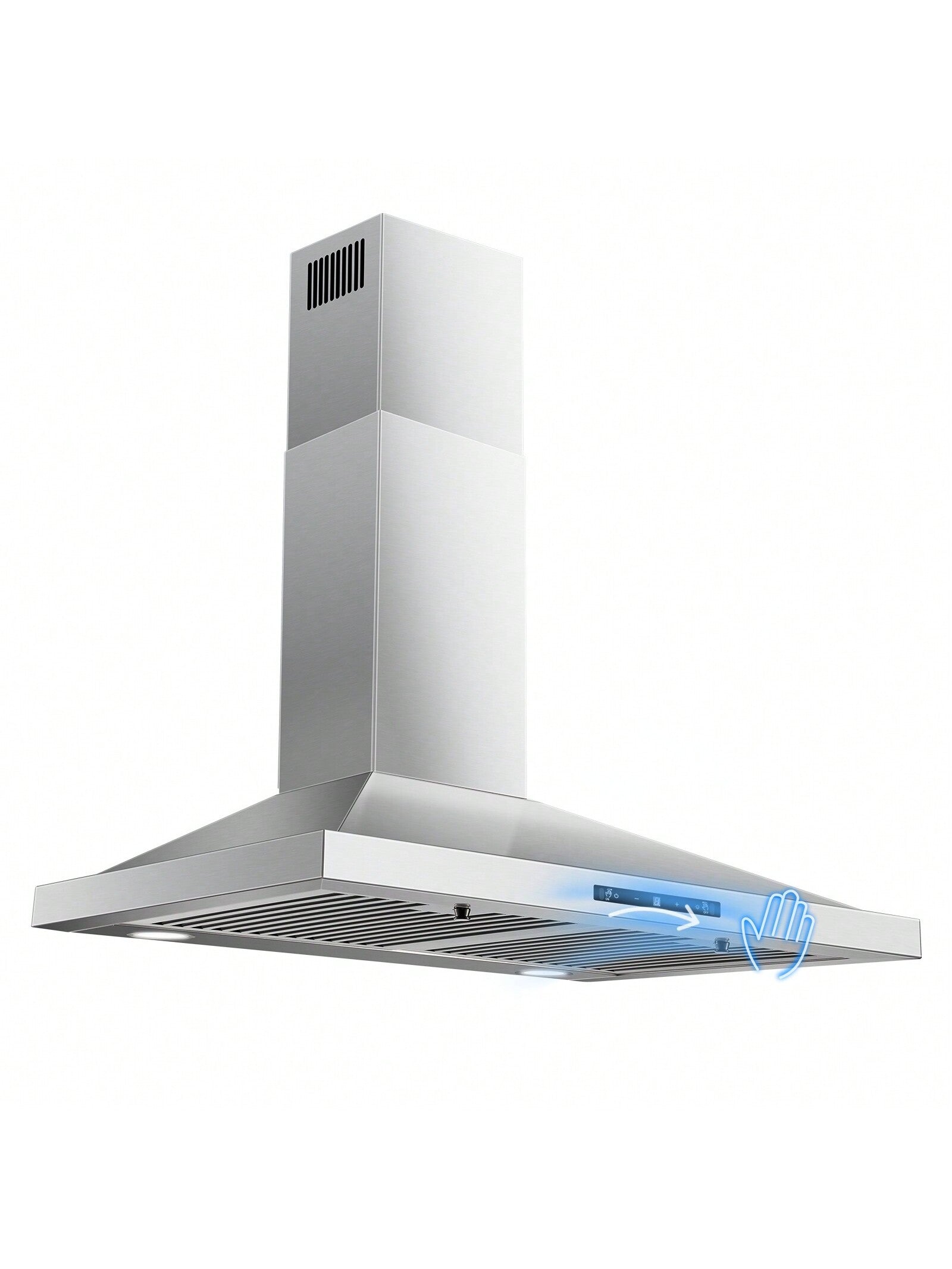 Wall Mount Range Hood 30 Inch, Ducted/Ductless Range Hood With Gesture Sensing & Touch Control, Kitchen Hood 30 Inch 450CFM, Vent Hood W/Stainless Steel Baffle Filters, 3 Speed Fan