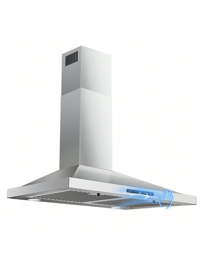 Wall Mount Range Hood 30 Inch, Ducted/Ductless Range Hood With Gesture Sensing & Touch Control, Kitchen Hood 30 Inch 450CFM, Vent Hood W/Stainless Steel Baffle Filters, 3 Speed Fan
