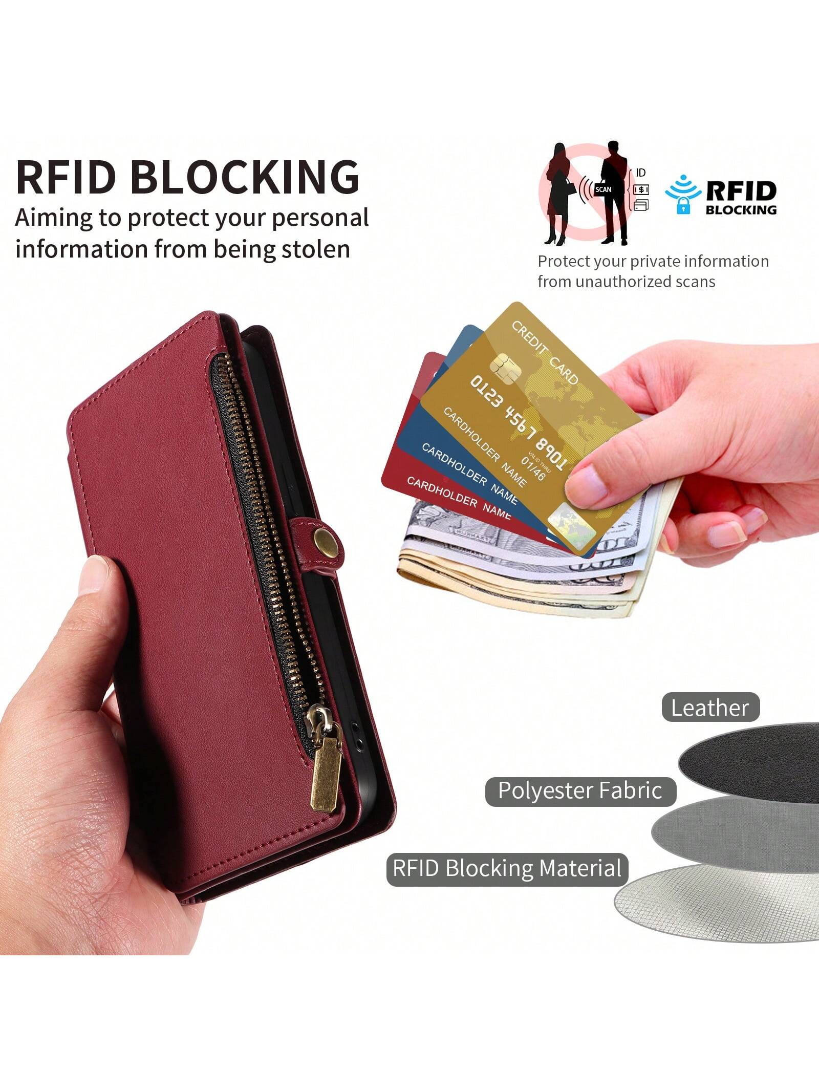 Wallet Card Case Flip Phone Case Leather Lanyard 1pc Multifunctional Leather Wallet Case With Card Slots, Crossbody Strap, Compatible With IPhone 17 Pro Max/ Series, Fashion Protective Cover For Shop
