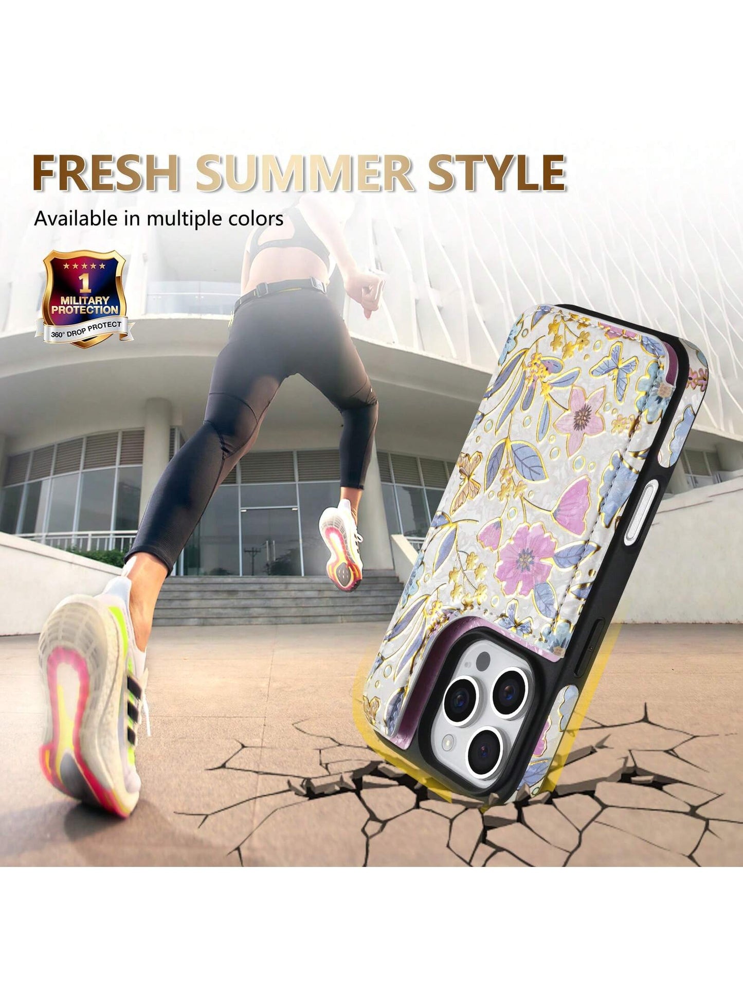 Wallet Foil Printed Embossing Hot Stamped Floral Pattern Double Buckle RFID Blocking Anti Theft Brush With Card Slot Photo Frame Support Function Magnetism Flip PU Artificial Leather Case Compatible W