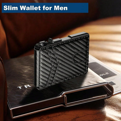 Wallet Men, Mens Minimalist Wallet 9-13 Cards, Slim Compact Wallet With Money Clip & ID Window, RFID Blocking Up Card Wallet, Metal Aluminum Credit Card Holder Bifold Wallet