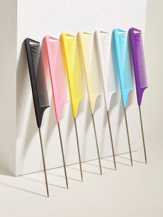 WANMEI 1/7pcs Professional Tail Comb Set, Including Tail Comb, Parting Comb, Stainless Steel Tail Comb, Anti-Static Hair Comb, Braiding Comb, Fine-Tooth Tail Comb, Highlighting Comb, Multi-Functional