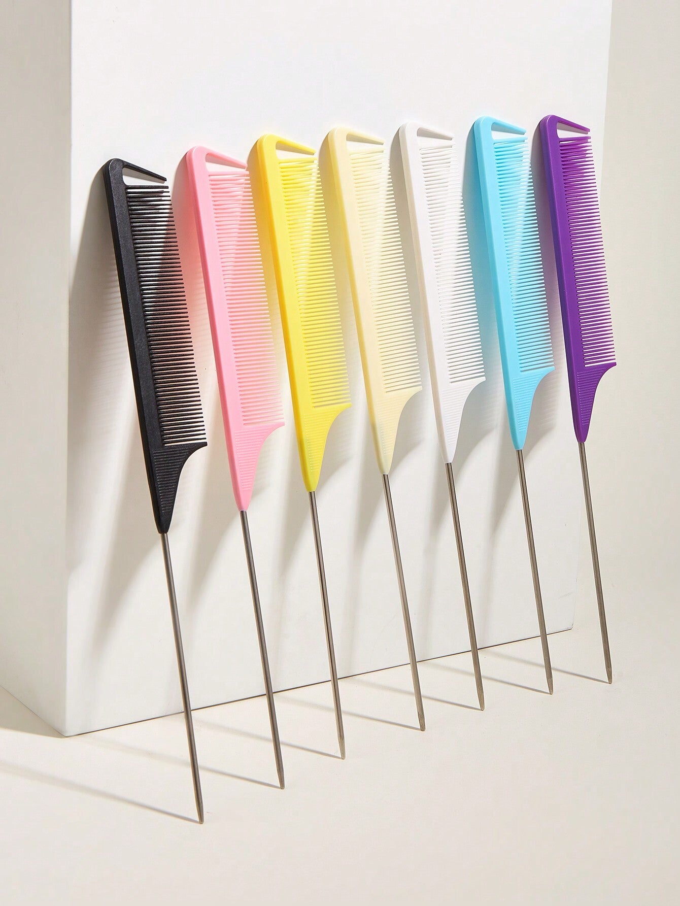 WANMEI 1/7pcs Professional Tail Comb Set, Including Tail Comb, Parting Comb, Stainless Steel Tail Comb, Anti-Static Hair Comb, Braiding Comb, Fine-Tooth Tail Comb, Highlighting Comb, Multi-Functional