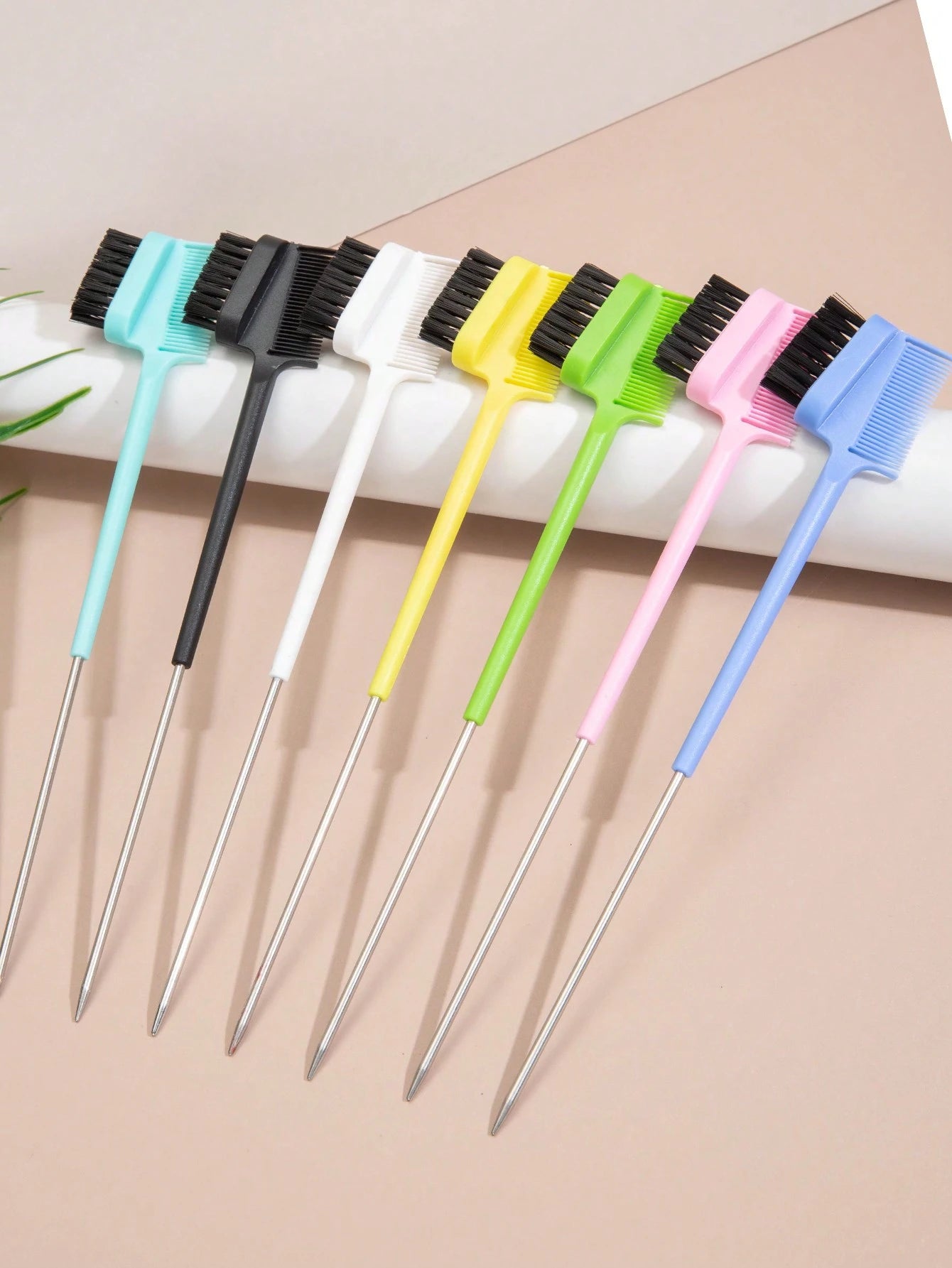 WANMEI 1 Pc Dual-Sided Edge Control Brush And Precision Tail Comb- Multifunctional Hairstyling Tool