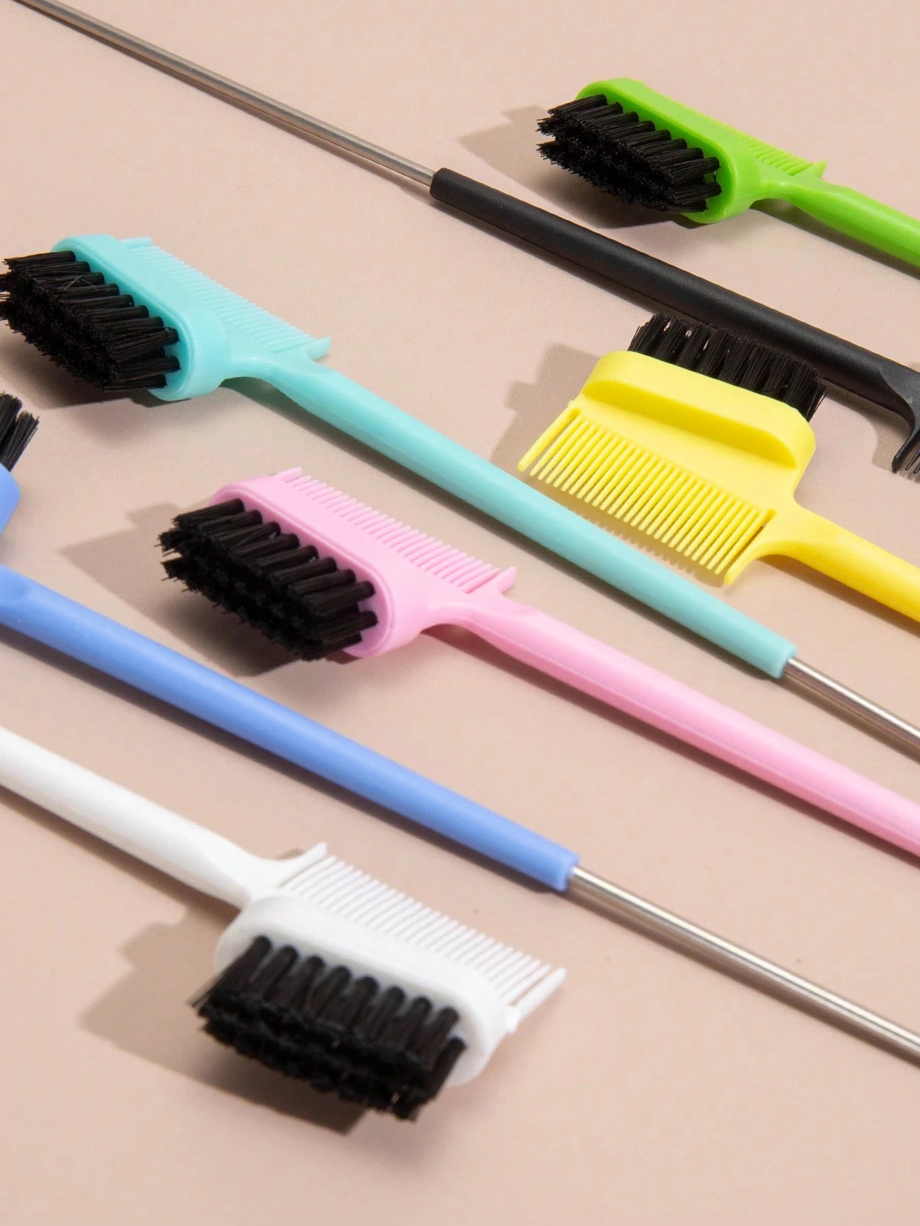 WANMEI 1 Pc Dual-Sided Edge Control Brush And Precision Tail Comb- Multifunctional Hairstyling Tool