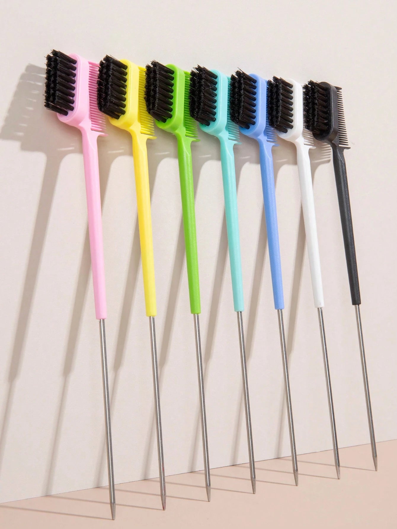WANMEI 1 Pc Dual-Sided Edge Control Brush And Precision Tail Comb- Multifunctional Hairstyling Tool