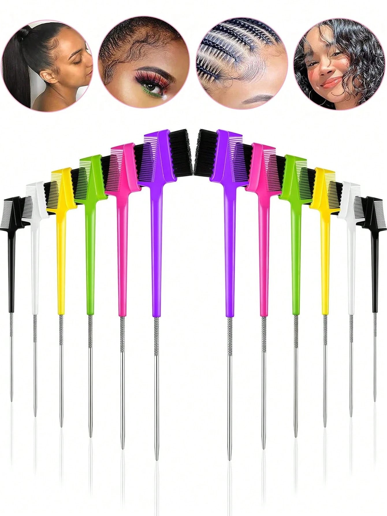 WANMEI 1 Pc Dual-Sided Edge Control Brush And Precision Tail Comb- Multifunctional Hairstyling Tool
