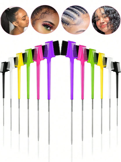WANMEI 1 Pc Dual-Sided Edge Control Brush And Precision Tail Comb- Multifunctional Hairstyling Tool