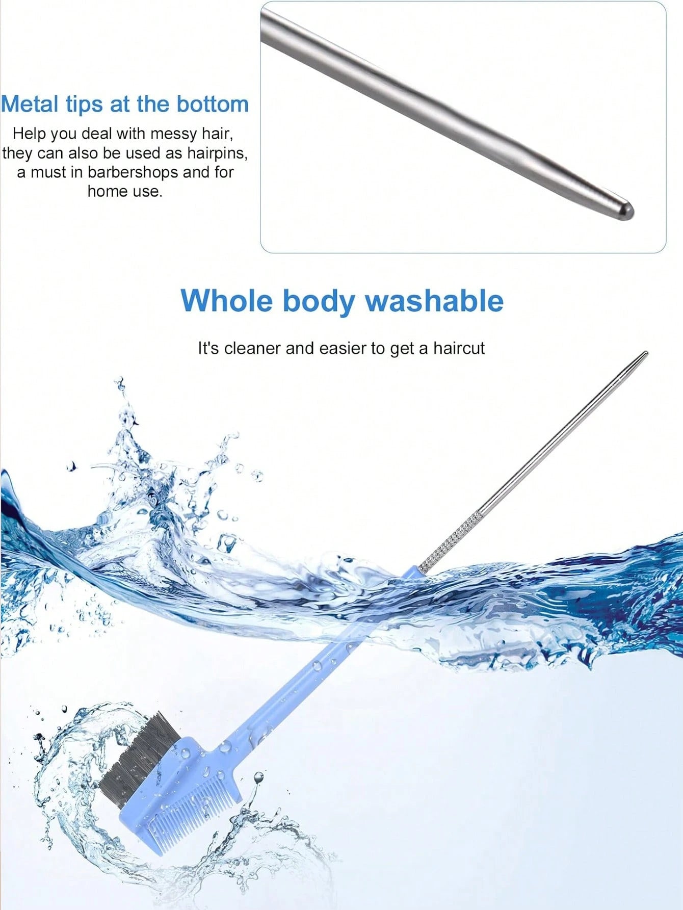 WANMEI 1 Pc Dual-Sided Edge Control Brush And Precision Tail Comb- Multifunctional Hairstyling Tool