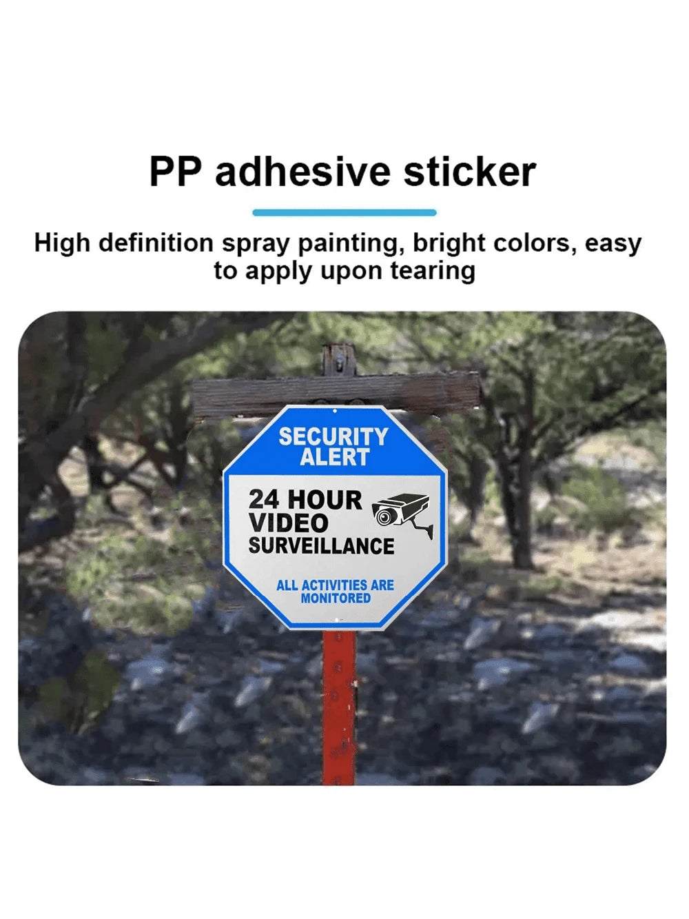 Warning Sign- Security Camera Sign, Reflective Safety Sign, No Trespassing Sign, CCTV Surveillance Sign, Outdoor Home Security Camera Sign