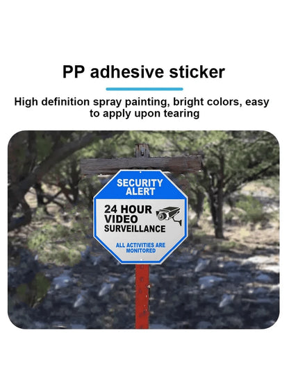 Warning Sign- Security Camera Sign, Reflective Safety Sign, No Trespassing Sign, CCTV Surveillance Sign, Outdoor Home Security Camera Sign