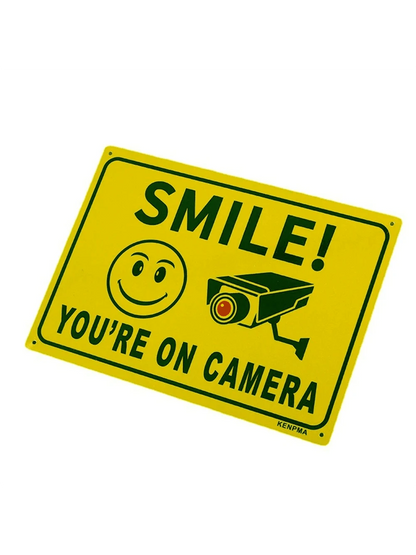 Warning Sign- Security Camera Sign, Reflective Safety Sign, No Trespassing Sign, CCTV Surveillance Sign, Outdoor Home Security Camera Sign